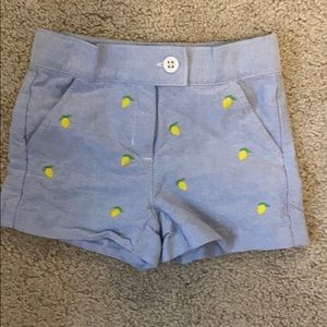 Like New Janie & Jack blue lemon girls shorts sz 3